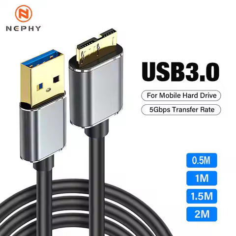 Gold Plated Micro B Cable USB 3.0 External Hard Drive Disk Cable 5Gbps USB3.0 HDD Cable For Samsung 