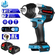1800N.M Brushless Impact Wrench 1/2 Inch Axis for Makita 18V Battery Electric Screwdriver Cordless Driver Tool with 1/2 Battery