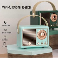 復古收音機無線 BT 揚聲器便攜式電話低音炮懷舊 USB 充電迷你揚聲器 amsckp1 Retro Radio Wireless BT Speaker Portable Phone Subwoofe