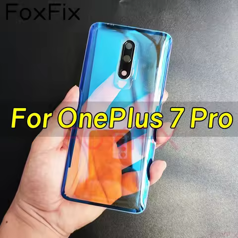 Modded with Clear Transparent Glass For Oneplus 7 Pro Battery Back Cover Rear Housing Door Case+Came