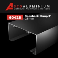 Aluminium Open Back Skrup Profile 60428 kusen 3 inch