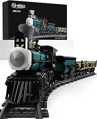 Nifeliz TH10 Steam Train Building Kit and Engineering Toy, Collectible Steam Locomotive Display Set, Train Set with Train Track, Top Present for Train Lovers (560 PCS)