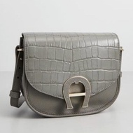 Aigner Pina Crossbody Gray Croco Bag