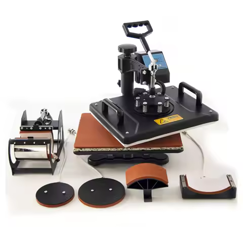 Cheap 30x38CM 5-in-1 Heat Press Machine Sublimation Printer for T-shirts Caps Mugs Phone Covers - Co