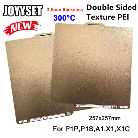 Double Sided 0.5mm Thickened Textured PEI Plate for Bambu Lab P1S X1C A1 P1P 257x257mm Bambulab X1 C