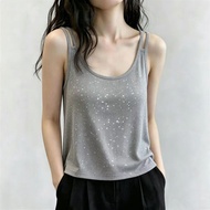 Women's Ice Silk Suspender Vest Summer New Gypsy Thin Loose Sleeveless Top