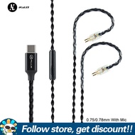 JCALLY TC08 PRO Type-C สายหูฟังโทรศัพท์0.75/0.78Mm/Mmcx/ QDC สายอัพเกรดเสียงพร้อมปุ่มลดเสียงรบกวนไมโ
