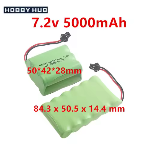 7.2V 5000mah NiMH AA Battery For Rc toys Cars Tanks Robots Boats Guns 7.2v Rechargeable Battery 6* A