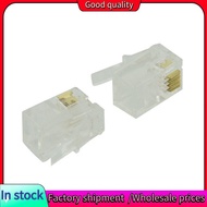 RJ9 4P4C Plug phone Jack Connector 50 pieces, Transparent
