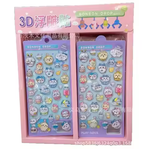 Chikawa 3d Relief Crystal Stickers Children'S Diy Creative Decoration Crystal Stickers Phone Case De