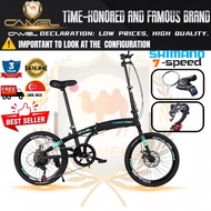 [SG OFFICIAL SHOP ] CAMEL Foldable Bicycle Disc Brake 7Speeds Shimano/ Authentic Camel Folding bike/
