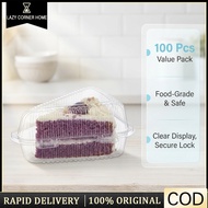 500pcs Cake Slice Containers Pie Bekas Puding Caramel Quesillo Kek Segitiga Cheesecake Plastic δΈθ§θη³η