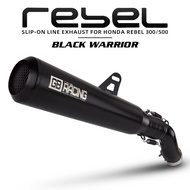 GB Racing black warrior exhaust slip on line for honda rebel300 rebel500 cmx300 cmx500