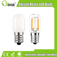 E12 E14 Frosted Glass LED Edison Bulb 1W T22 Mini Fridge LED Filament Bulb Vintage Salt Lamp Dimmable Night Bulb Warm White/Daylight/Cold White 10Watt Equivalent Lighting