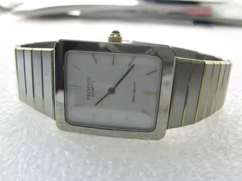 ETA 956032 Rectangular borazon pure steel men's watch quartz watch technos V8