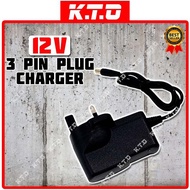 12V 3 PIN PLUG AC/DC ADAPTER CHARGER FOR 12V CORDLESS ELECTRIC DRILL LITHIUM BATTERY / PENGECAS BATERI / 插头充电器