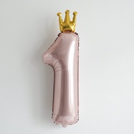 35 Inch Balloon Crown Number One Age Baby Boy Bé Gái Birthday Party Scene Decoration Background Bé G