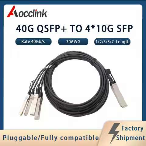 40G QSFP+ TO 4*10G SFP+ DAC Optical Cable; 1/2/3/5/7M; Direct-connect Passive Copper Stacking Cable 