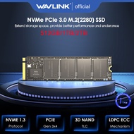 Wavlink 512G 1TB 2TB NVMe SSD PCIe Gen3x4 M.2 2280 Internal Gaming Solid State Drive, Sequential Rea