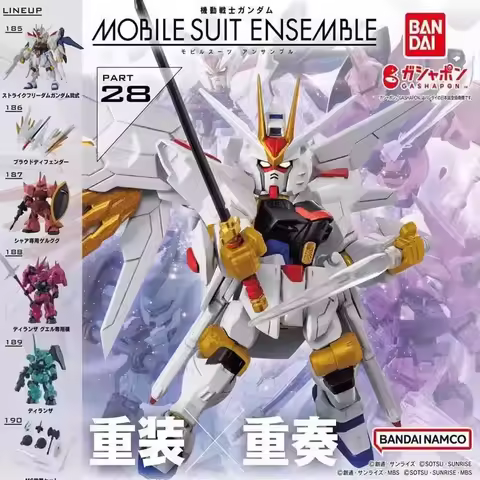Bandai Genuine Gundam MSE28 Gashapon Toys Anime Figures Dilanza Strike Freedom Gundam Assembly Model