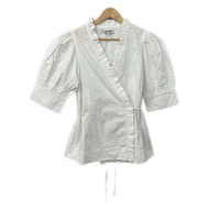 Ganni Tshirt Ruffles Women White Direct from Japan Secondhand