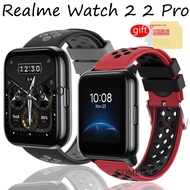 Silicone Strap for realme watch 2 smart watch band replacement soft sports waterproof bracelet belt For realme watch 2 pro screen protector