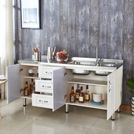 HY/💯Simple Cupboard Cupboard Household Rental Storage Rack Stainless Steel Sink Cupboard Kitchen Stove Overall Delivery