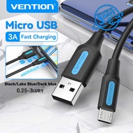 Vention สายชาร์จ Micro USB 3A micro USB to USB 2.0 Charger Cable for Samsung Huawei Xiaomi Redmi Note 5 Pro Oppo Vivo Android Mobile Phone 480Mbps Data Cable สายชาร์จแอนดรอย Micro USB สายชาร์จเร็ว 0.5 เมตร 1M 2M 3M