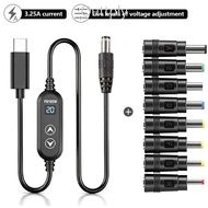 Outtply Universal 65W Type C To DC PD Adapter Cable with Adapter Adjustable 5V 9V 12V 15V 20V Boost 