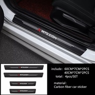 4Pcs Car Styling 3D carbon fiber Threshold Sticker For Mitsubishi ASX LANCER OUTLANDER TRITON PAJERO FRIDGE Lancer 10 3 9 EX Outlander 3 ASX L200 Competition Accessories