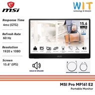 MSI Pro MP161 E2 Portable Monitor 15.6" (60Hz /FHD /IPS /4ms /Speaker / /0.75kg /3 Years Warranty)