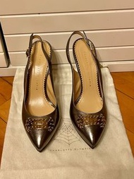 Charlotte Olympia 5吋古銅金高踭鞋(size 38)