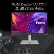 [ผ่อน 0%] ASUS ProArt Display PA247CV 23.8” Monitor, 1080P Full HD, 100% sRGB/Rec. 709, IPS, USB hub USB-C HDMI DisplayPort with Daisy-chaining, Calman Verified, Eye Care, Anti-glare, Ergonomic Stand