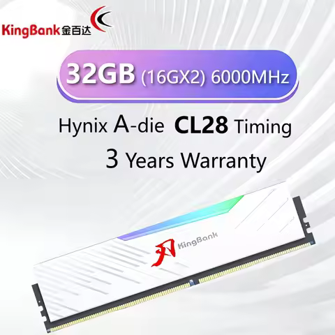 KingBank Origina DDR5 RAM 16GBX2 6000MHz Hynix Chip CX/CXE CL36/38 High Performance for Desktop PC M