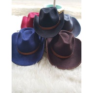 LARGE FEDORA HAT IMPORTED COWBOY VELVET HIGH QUALITY COWBOY FEDORA COWBOY LAKE BUCKLE STRAP