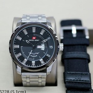 Swiss Army Infantry - Jam Tangan Casual Pria Strap Kulit - Jam Tangan Swiss Army Aviation Stainless 