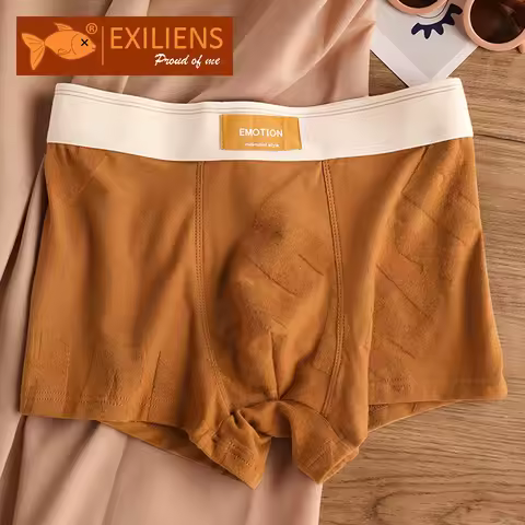 EXILIENS Jacquard Boxer Men Underwear Cotton Calzoncillos Slips Hombre Mens Boxers Cuecas Masculinas