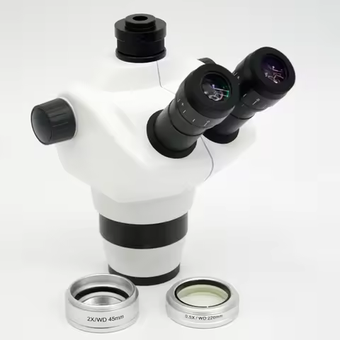 4X-100X High Quality Simul-Focal Lab Trinocular Stereo Microscope 8X-50X Continuous Confocal Zoom Ma