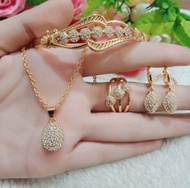 Satu set perhiasan wanita dewasa emas model bola gold/titanium/anti karat dan luntur
