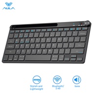 AULA AK205  Wireless Mute Keyboard 2.4GHz/Wired/Bluetooth Keyboard Mini Portable 78 Keys Keyboard fo