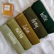 Pollycoton Hijab Square (Green tea, Matcha/Kiwi, Olive, Army, Bottle/ Dark Bottle)