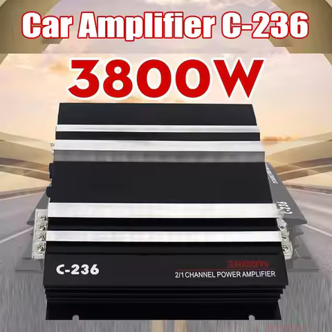 2-Channel Car Audio Amplifier 3800W High-Power Amp. Two-Way Stereo Power Amplifier Car Power Amplifi