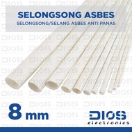 Asbestos Hose Cable Sleeve Anti-Heat White 8 mm retail per pc 1 meter