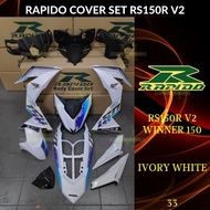 RAPIDO COVER SET RS150R/RS150 V2 V3 WINNER150 (33) IVORY WHITE (STICKER TANAM/AIRBRUSH) COVERSET