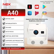 (READY STOCK) NexGen A40 Smart Projector 1080P Full HD | Built-in Google TV & Official Netflix | 350