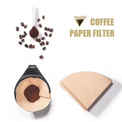 RECAFIMIL Coffee Filter Paper Count Disposable Coffer Filters Natural Cone V-Shaped Unbleached Filte