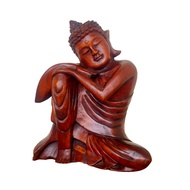Sitting Buddha Wooden Statue / Brown Meditation Buddha Size 25x30 cm | Home decoration | House displ