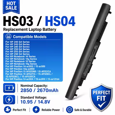 New HS04 HS03 2850mah 10.95V Replacement Laptop Battery for HP 240 245 246 250 255 256 G4/G5 Pavilio
