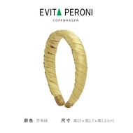 ที่คาดผม Evita peroni จากเดนมาร์กที่คาดผมสีดำจับจีบรุ่นผู้หญิงสำหรับฤดูร้อนที่คาดผมด้านบนแบบสูง