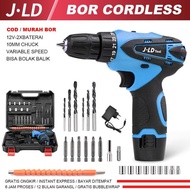 [TERBARU] JLD 12V mesin bor baterai 10mm bor cas 2 baterai bor batre
